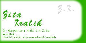 zita kralik business card